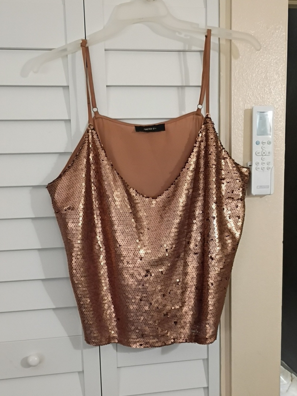 Forever 21 Rose Gold Sequin Camisole